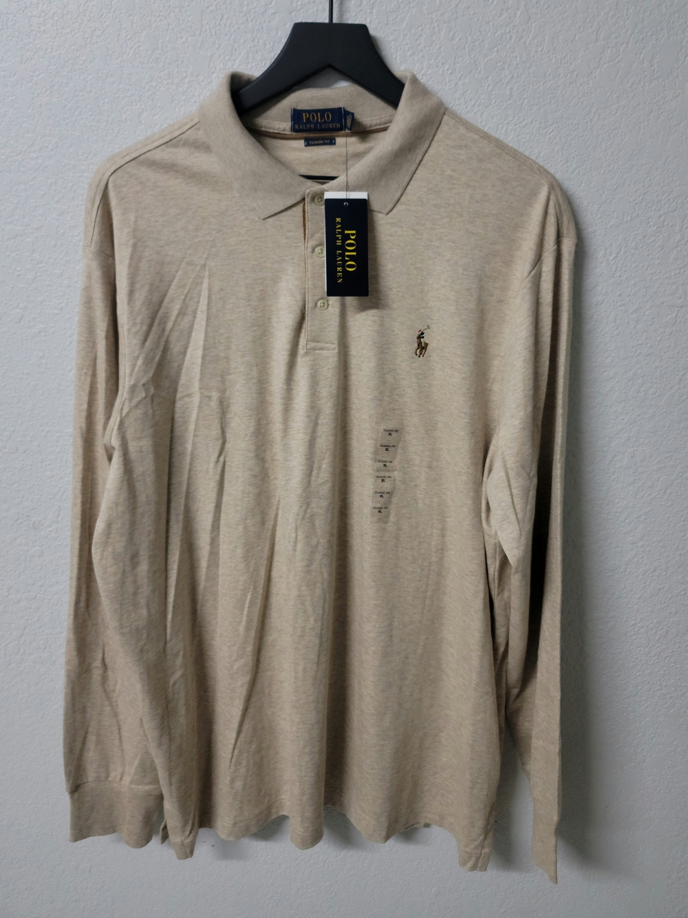 NEW Polo Ralph Lauren Soft Touch Classic Fit Long Sleeve Polo Shirt Men's XL